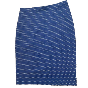 New York Clothing Company pull on Pencil Skirt Blue White polkadots Sz large